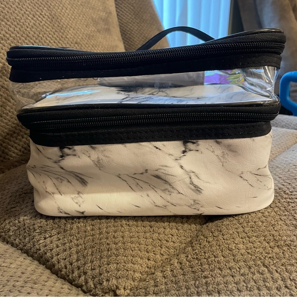 Marble Pattern 2 Compartment Makeup Case - Makeup… - image 3